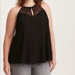 Torrid black floral tank top (size 1)
